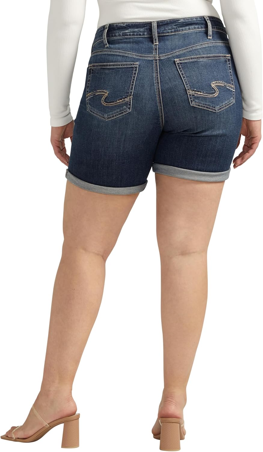 Silver Jeans Co. Womens Plus Size Boyfriend Mid Rise Short - Image 3