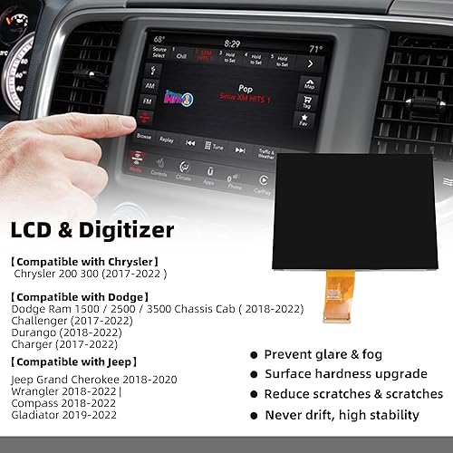 Miniatura 3 de Dasbecan Pantalla táctil Uconnect de 8.4 pulgadas, monitor LCD UAQ 4C, navegación por radio, compatible con Dodge Ram Chrysler Charger Jeep Cherokee