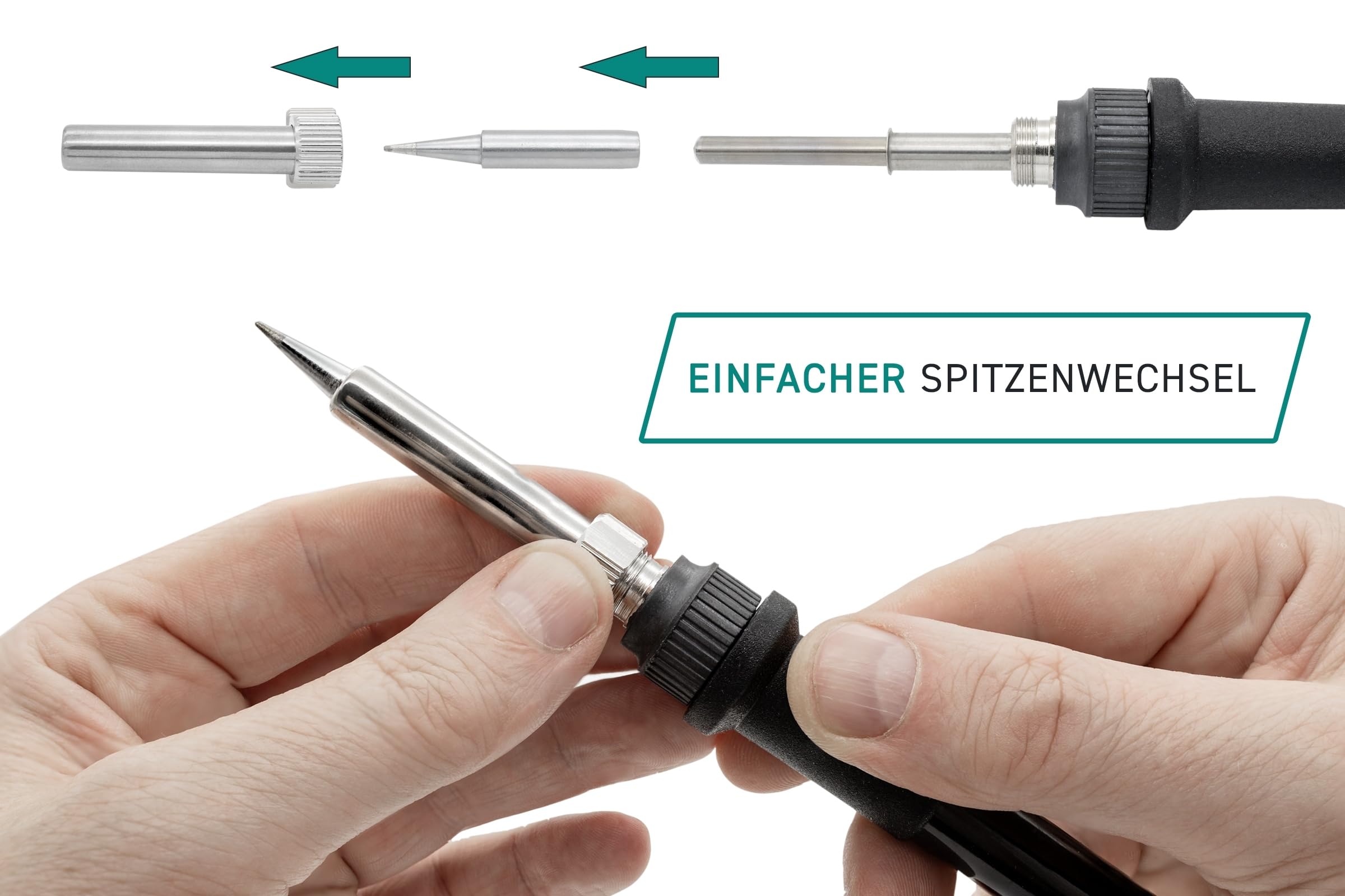 QUICK 707D+ 2in1 Reworkstation Sensor-geregelt und digital einstellbar, 800 Watt Heißluft 100-500°C bis 30L/Min, 70 Watt Lötkolben bis 480°C - SMD Reworkstation - Standby - Auto-Kühlsystem