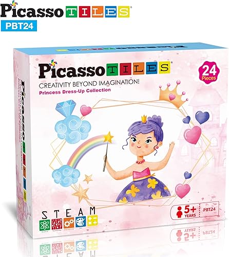 Miniatura 8 de PicassoTiles Tiara de princesa real de cuento de hadas para niños, boutique de joyas, zapatos y accesorios de moda, colección de juguetes para niñas