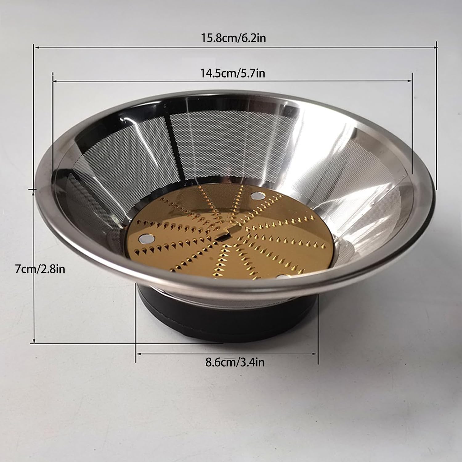 Mixer Blades,Efficient Replacement Cutter Juicer Machine Part Juicer Cutter Multifuntional Juicer Part Mesh Filter Basket for JE95XL