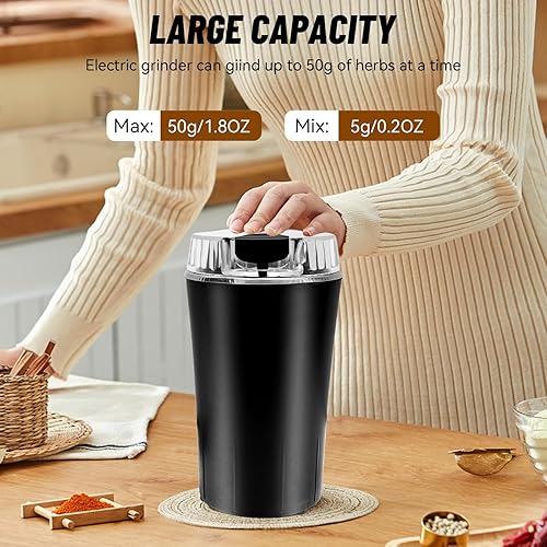 Miniatura 4 de Small Coffee Grinder and Herb Grinder with 150W Powerful Motor & Anti-Skid Bottom, Designed for Grinding Spices, Nuts, and Coffee