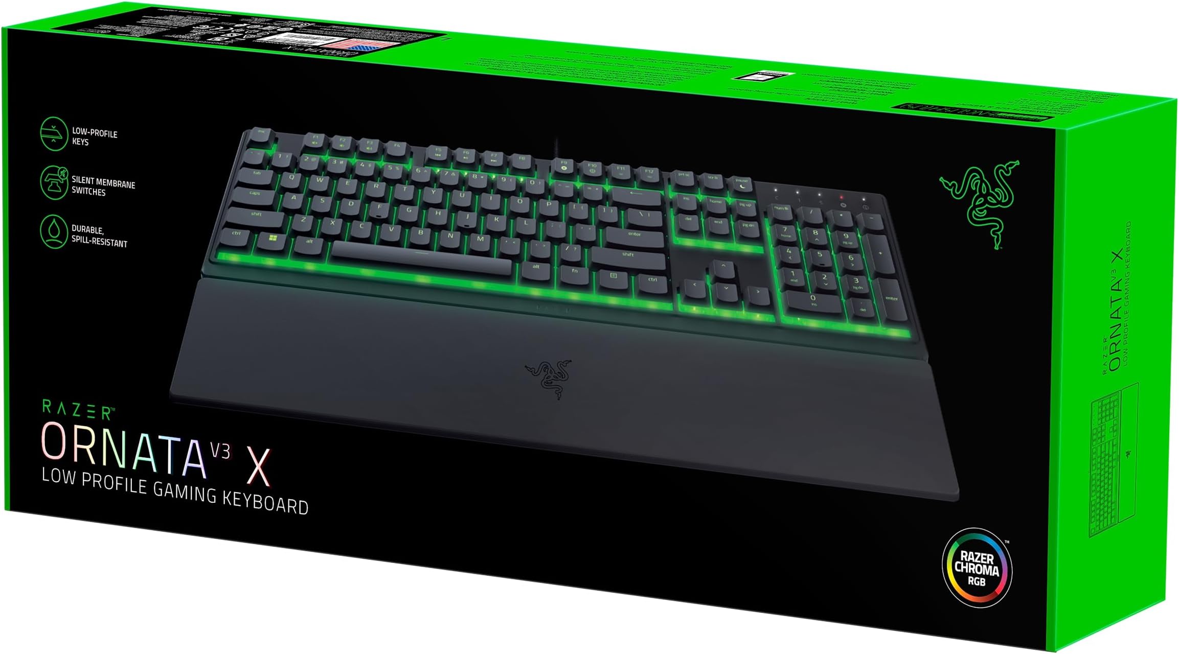 Razer Ornata V3 X Teclado para Juegos: Teclas De Perfil Bajo ...