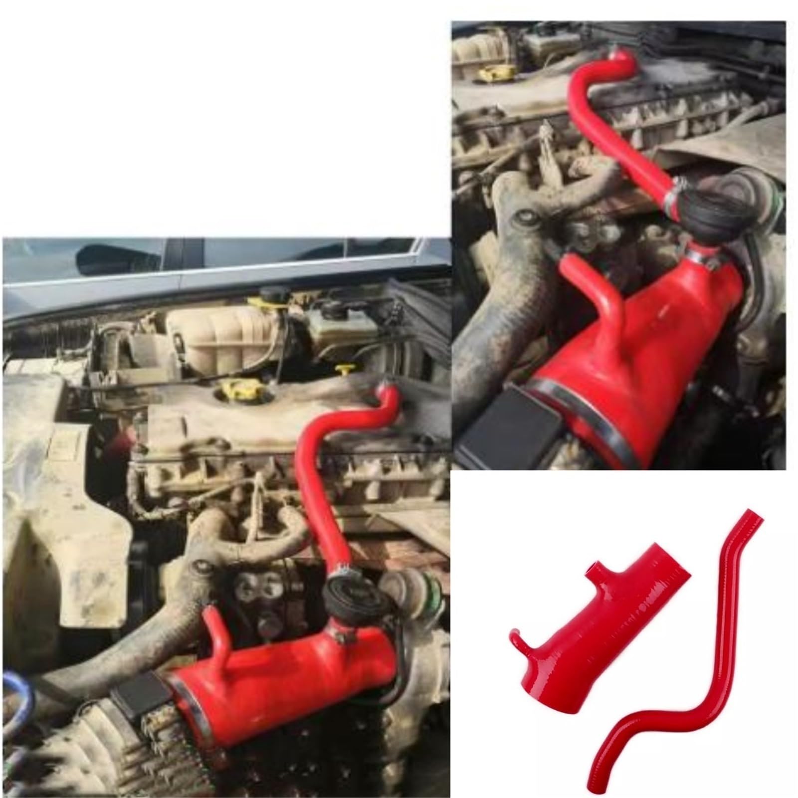 wąż do wody chłodzącej Wlot silikonowy wlot TURBO DO SKRZYNKI POWIETRZA ZESTAW SILIKONOWYCH WĘŻY DOŁADOWUJĄCYCH Pasuje do Land Rover Discovery 2 TD5 z lat 1999-2004(Orange)