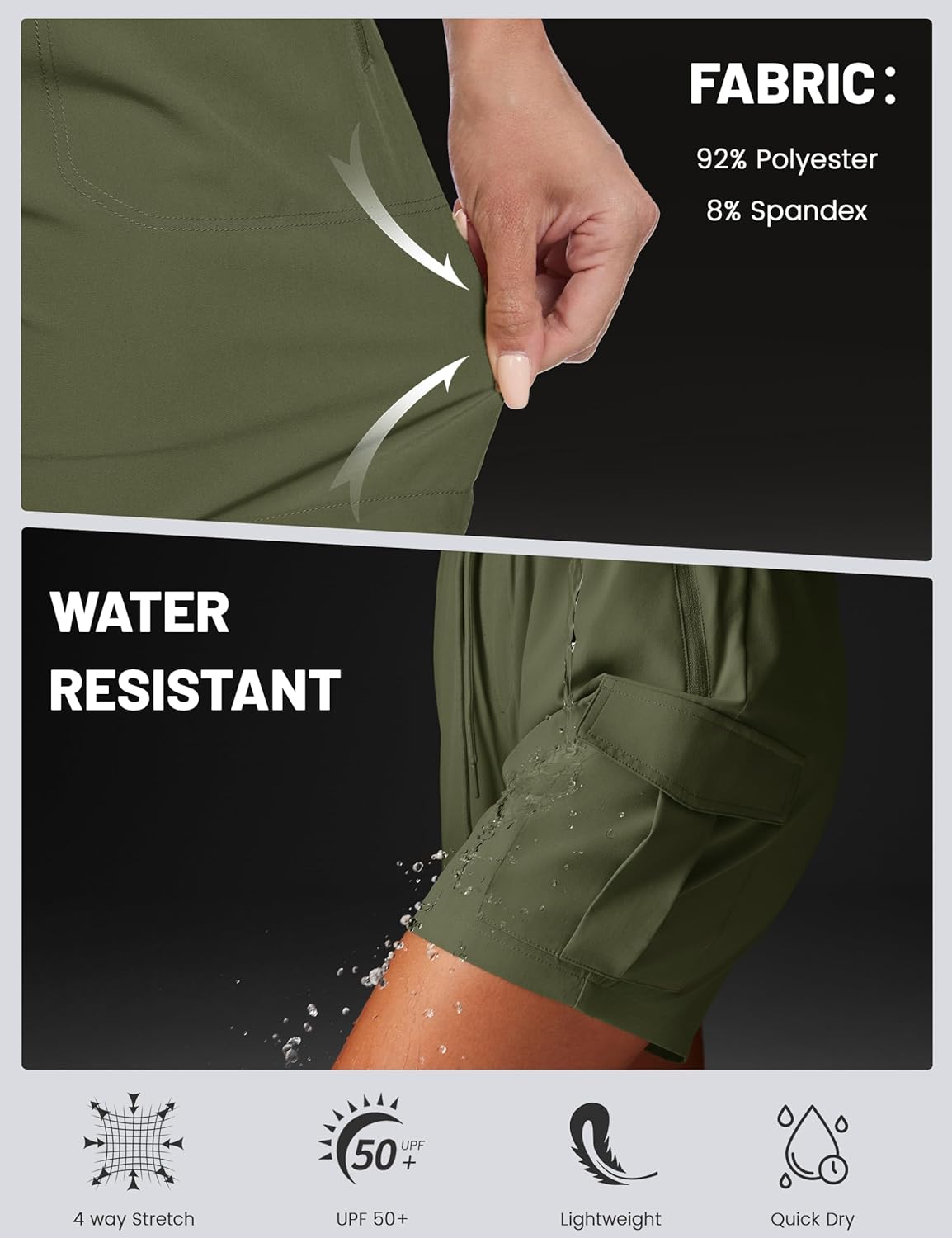 MAGCOMSEN Women's 5'' Hiking Cargo Shorts UPF 50 Quick Dry Lightweight Athletic Golf Outdoor Summer with Zipper Pockets - Image 5