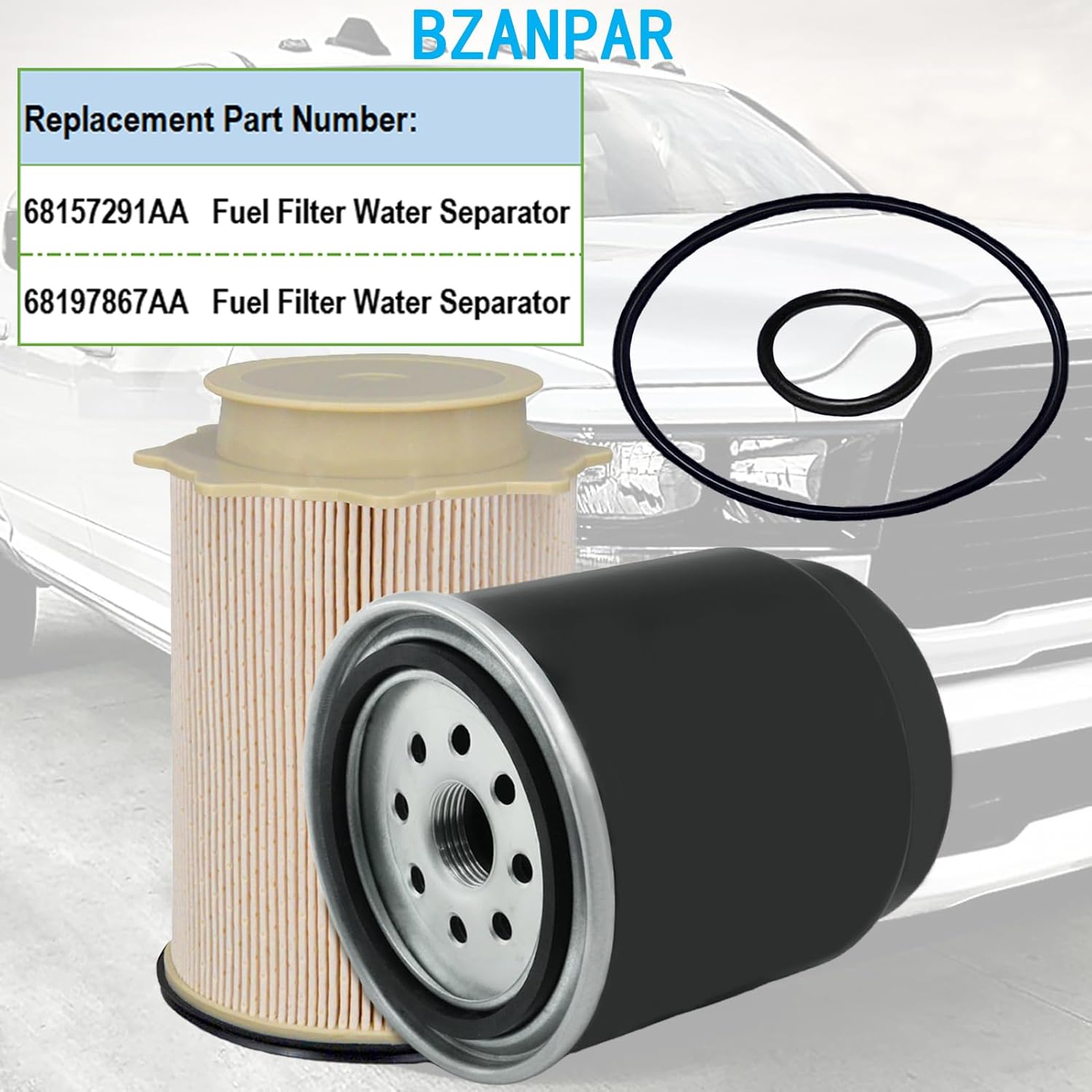 Fuel Filters for Ram 2500 3500 4500 5500 6.7 Cummins Diesel, Fuel Filter for 2013 2014 2015 2016 2017 2018 Dodge Ram 6.7 Diesel, Fuel Filter Water Separator Set Replace 68157291AA 68197867AA