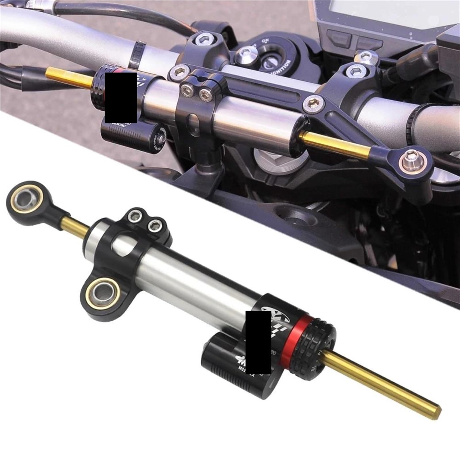 Estabilizador de Amortiguador Amortiguador De Dirección Universal De Aluminio CNC Para Motocicleta, Estabilizador De Seguridad, Amortiguador Para Ya&ma&ha Para MT09 R1 R6 FZ1 XJR1300 MT-07 Ajustables