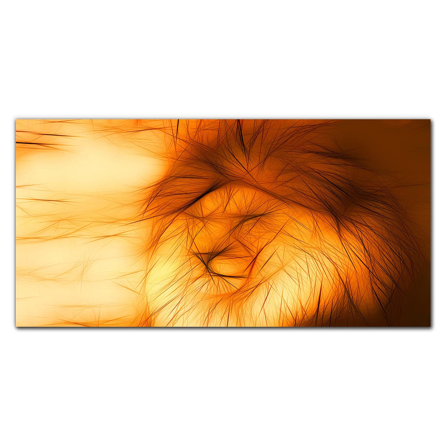 Crédence de cuisine adhésive lion 120x60cm et dosseret en verre pour fond de hotte