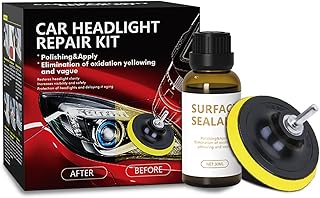 ZJchao Kit de Restauración de Faros del Automóvil Retire la Oxidación de los Rasguños de Color Amarillento Restauración Claridad con un Agente de Reparación de 30 Ml Cera de Pulido de
