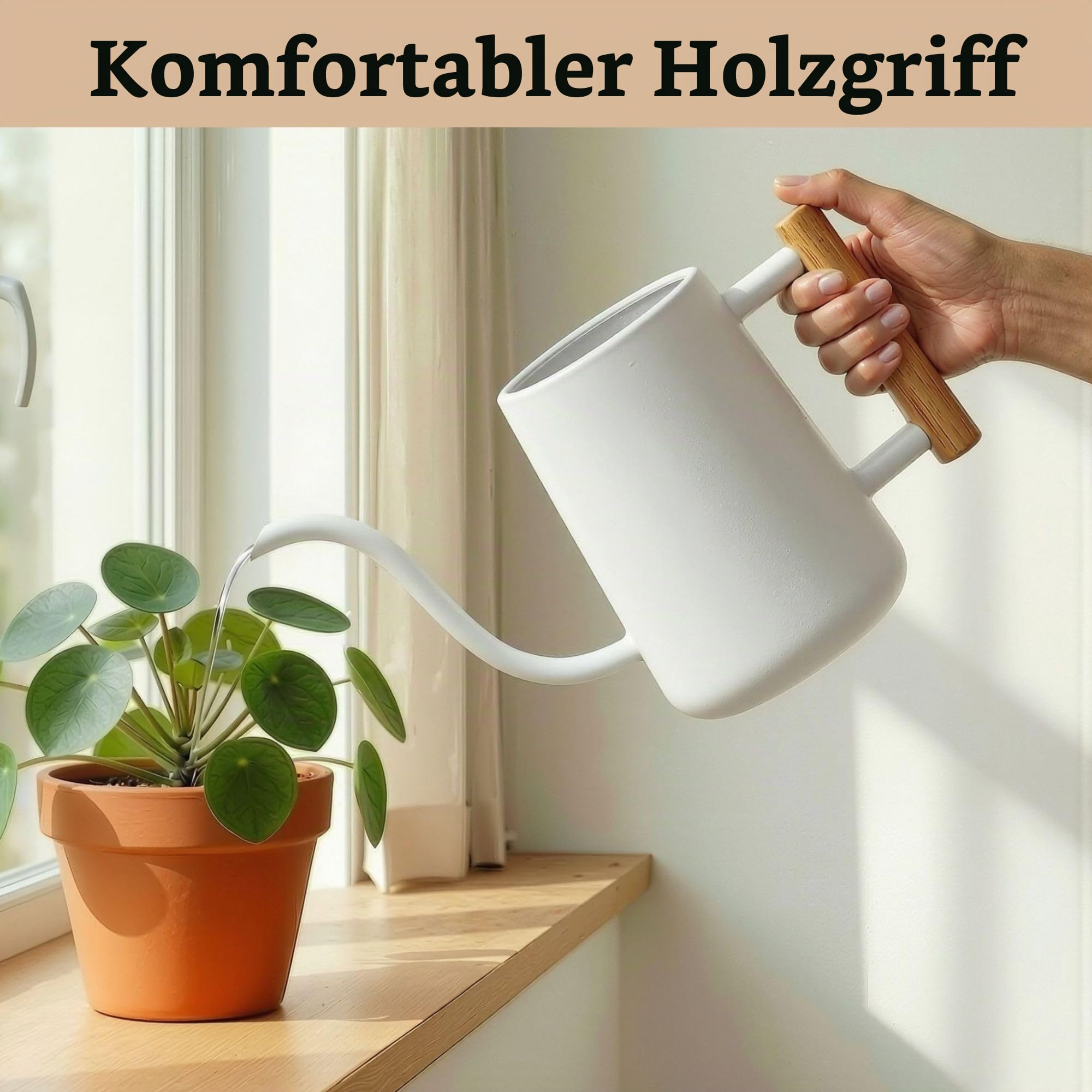 Gießkanne für den Innenbereich mit langem Ausgießer – 100 ml weiße Zimmerpflanzen niedliche kleine Zimmerpflanzen-Gießkanne