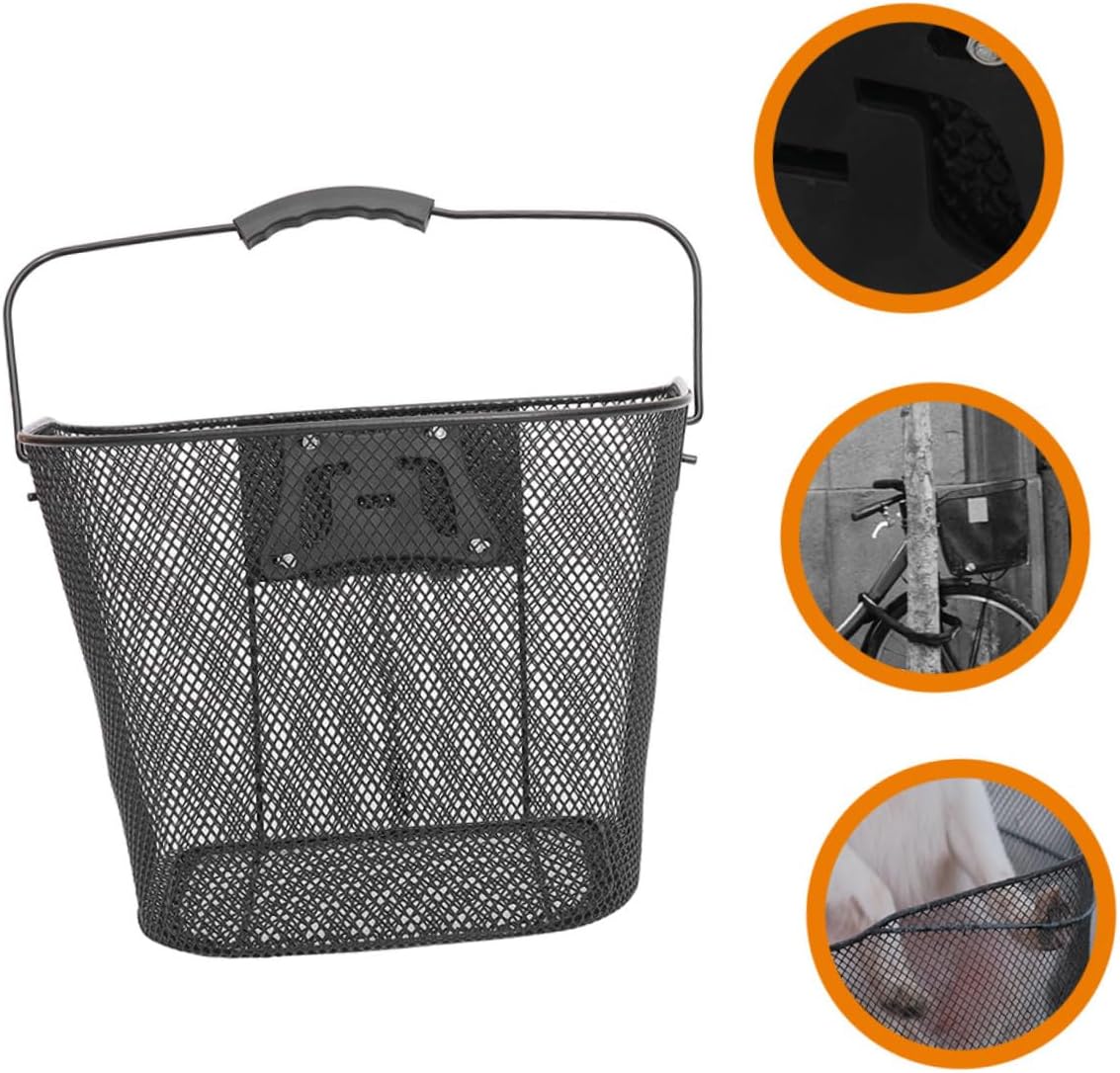 Luxshiny Quick Release Bicycle Front Basket for Adults Thickened Cycling Storage Part with Pre-drilled Stable Load-Bearing Bike Accessory for Outdoor Riding