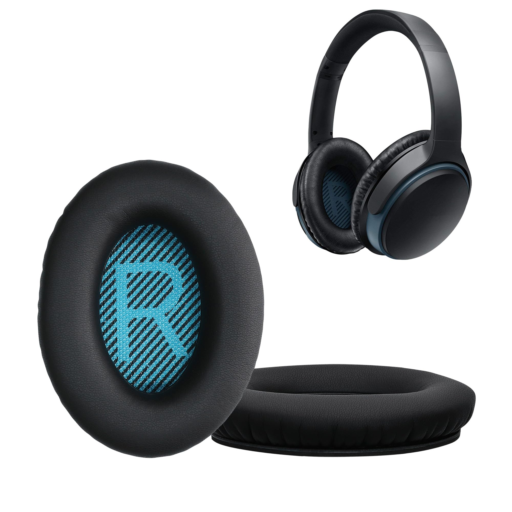 kwmobile Cuscinetti Compatibile Bose Soundlink Around-Ear Wireless II Pad Over Ear Simil Pelle Nero