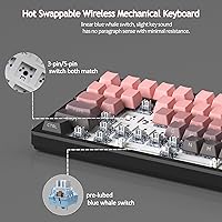 Vista 8 de MageGee LIGHT87 Teclado cremoso inalámbrico, estructura de junta, retroiluminación RGB, 2.4GUSB-CBT5.0 Teclado mecánico intercambiable en caliente