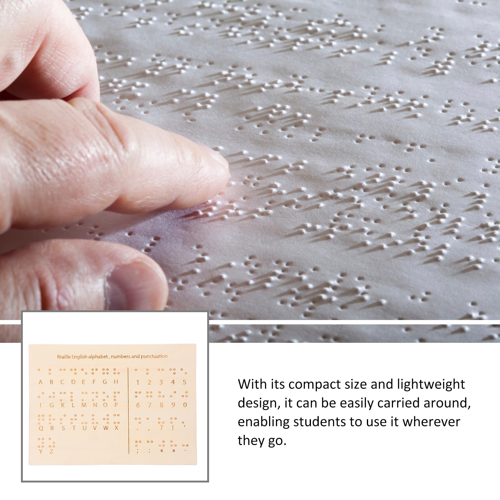 VILLCASE Materiale Educativo Braille Cieca Scrittura Braille Libri Braille Lettere Carte Alfabeto Braille Tavole Braille Alfabeto Alfabeto Adesivi Braille Alfabeto per