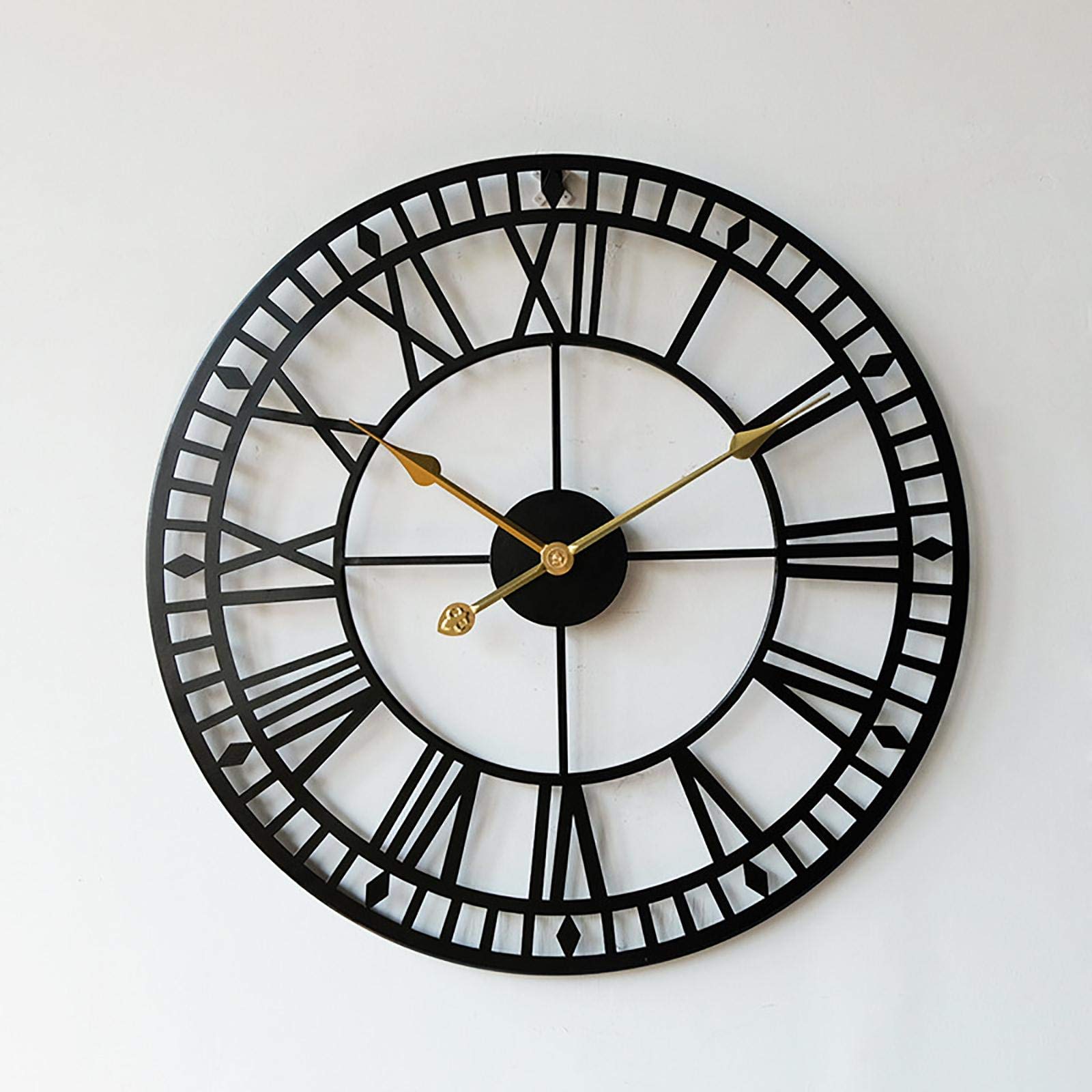 Reloj impermeable para exteriores, relojes de jardín, retro, números romanos, reloj de pared para exteriores, simplicidad, arte de hierro, relojes al aire libre, funciona con pilas, relojes