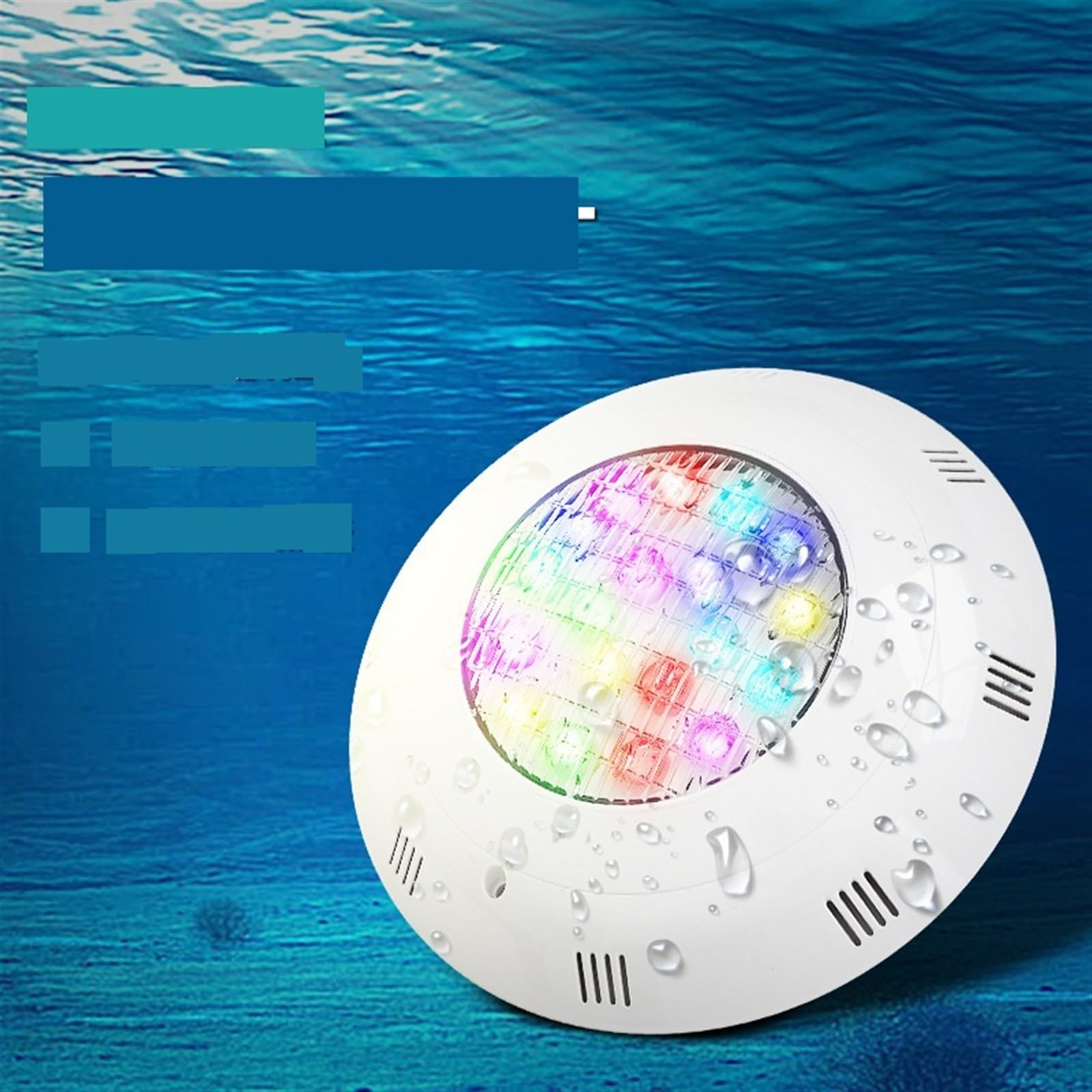 EDEDE Luci Piscina, Telecomando Senza Fili for Piscina a LED colorato Impermeabile RGB for Esterni Luce Subacquea 12v Luce for Piscina montata a Parete(White, 6W)