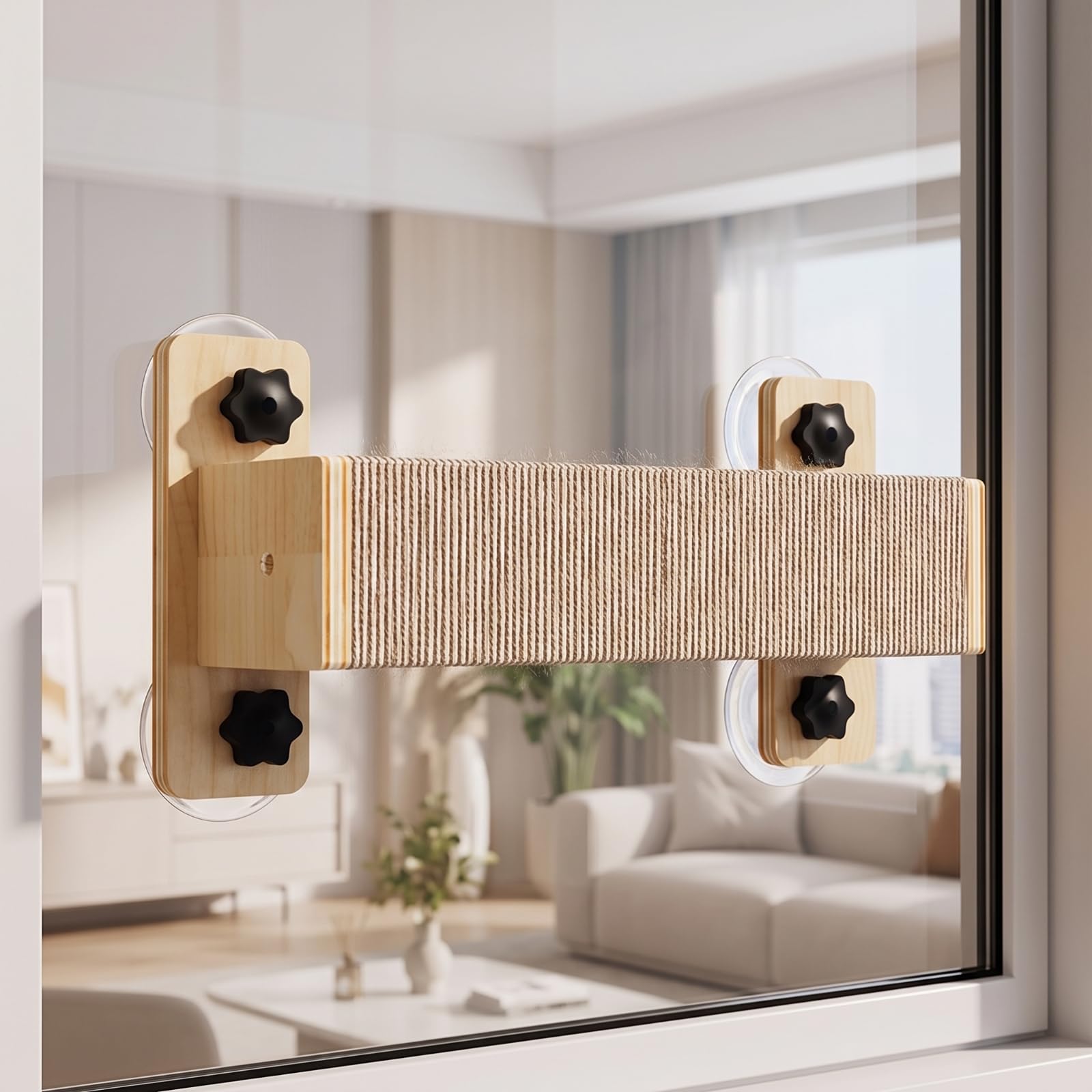 predolo Katzenliege mit Saugnapfhalterung wandmontiert Katzenbett mit Saugnapf stabil Katzenfensterbett für Katzen, Fliesenwand, Minimalistisch, Saugnapf, Quadratische Säule
