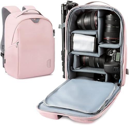 BAGSMART Bolsa para cámara, mochila para cámara, funda para cámara DSLR SLR que se ajusta a laptop de 13.3 pulgadas, mochilas de fotografía