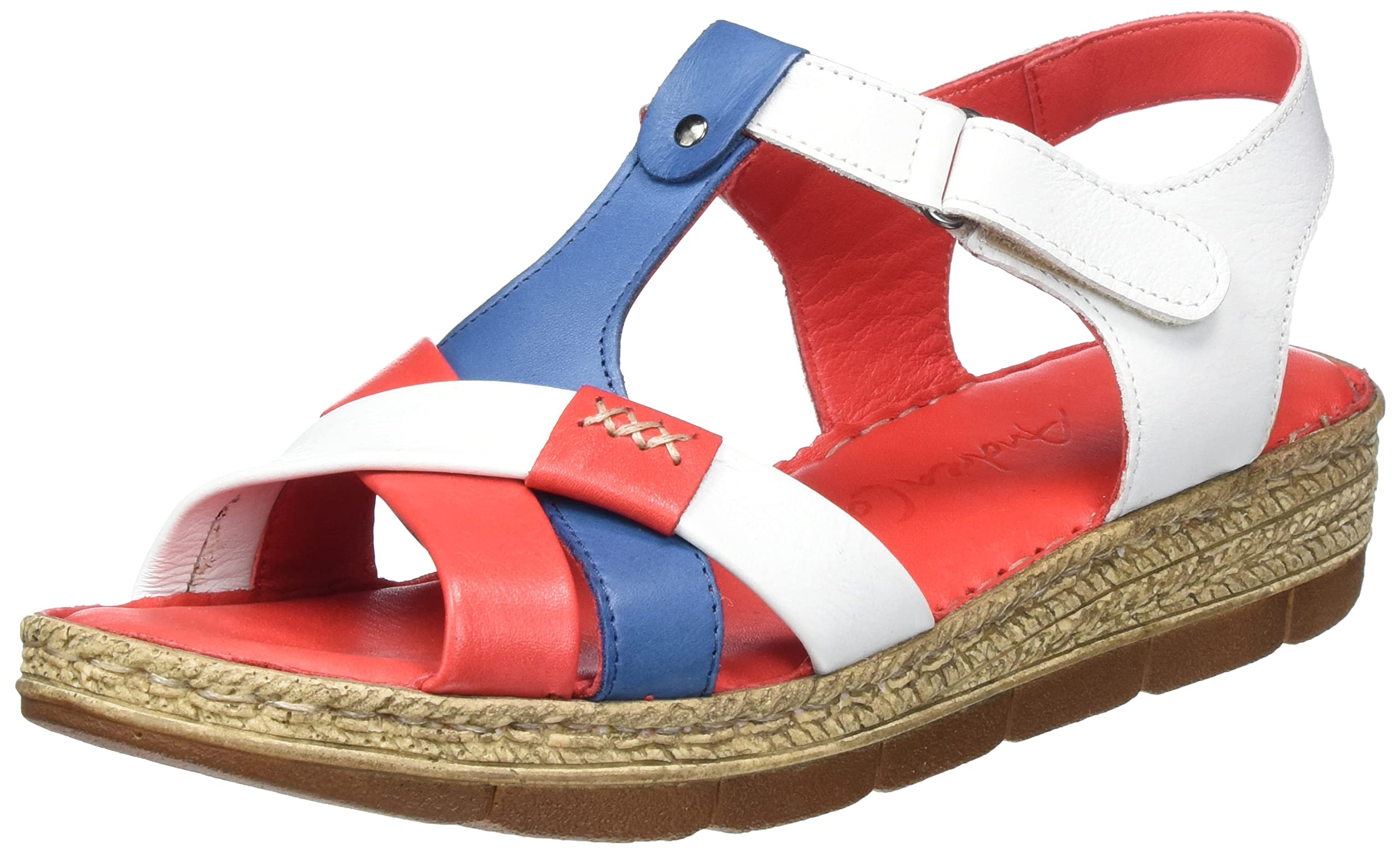 Andrea Conti 1883604, Sandal, rot/weiß/jeans,