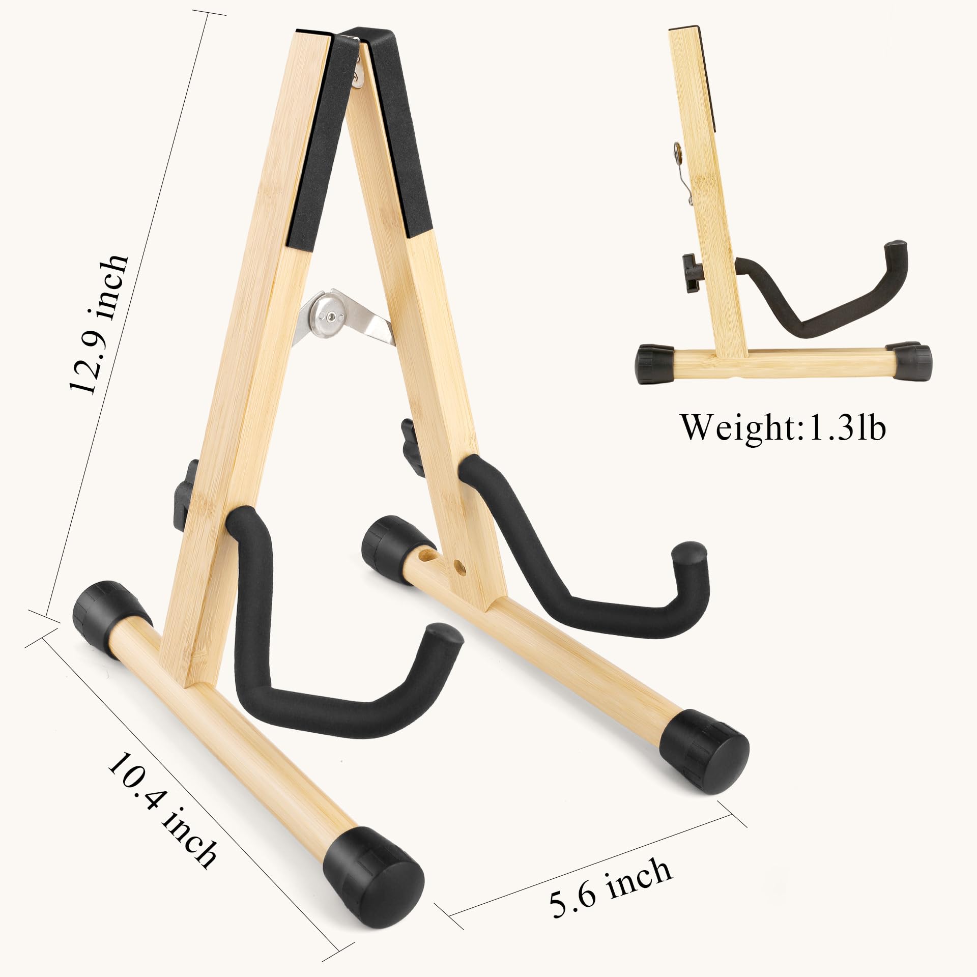 MUSO Wood Violin Stand with bow holder, Ukulele Stand, Wooden Stand for Mini Small Guitars, Bamboo - Image 3