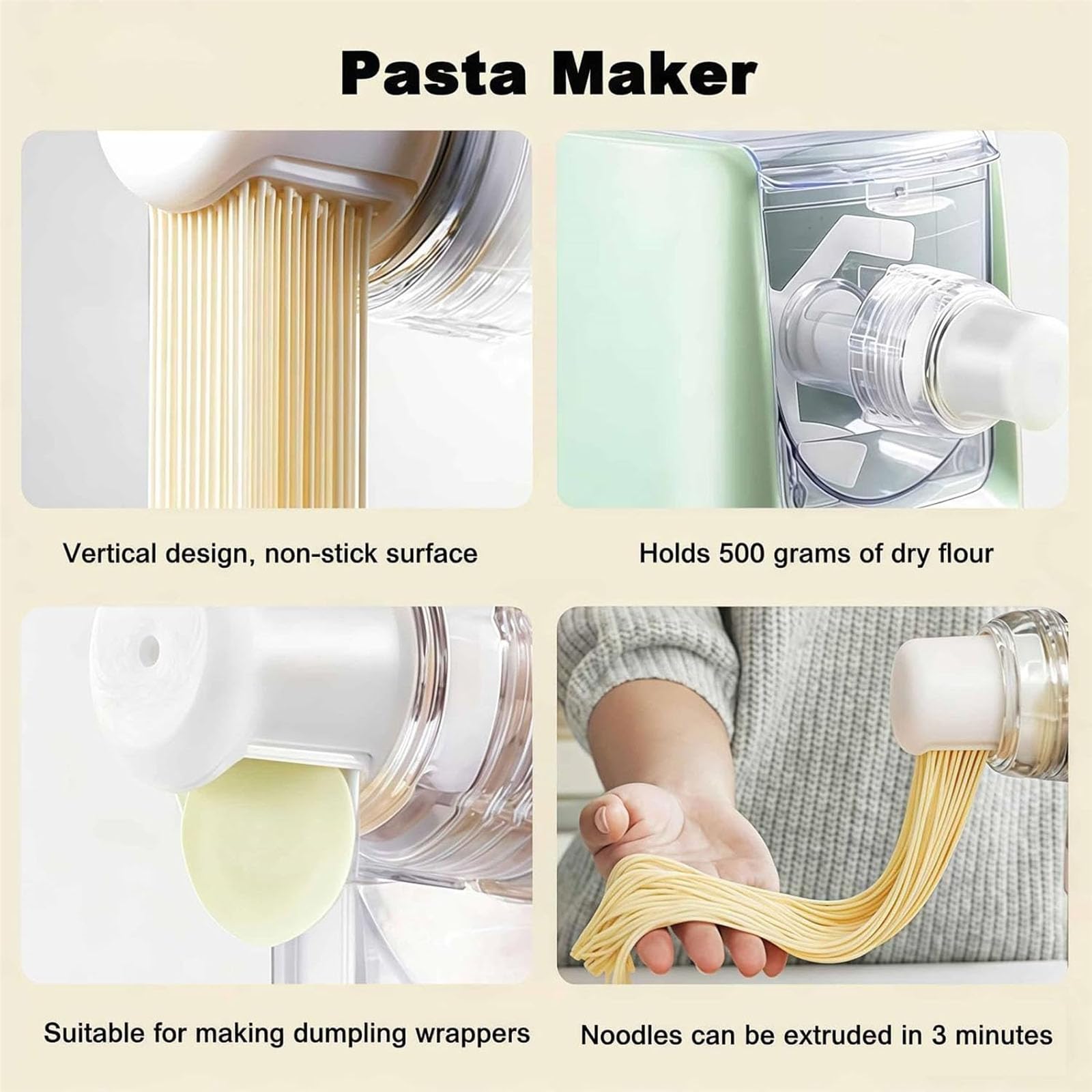 Máquina eléctrica para hacer pasta de 260W, máquina automática para hacer fideos con 13 formas, pantalla LED para espaguetis, fettuccine, lasaña en casa