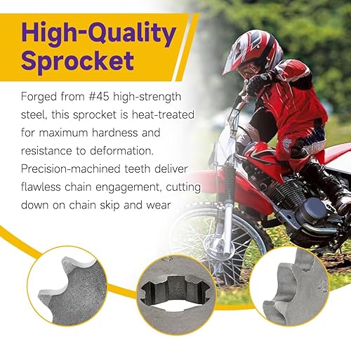 Miniatura 8 de HIAORS 428 16T 17mm Piñones de Motor Delantero para Motocicleta para 50cc 70cc 110cc 125cc 140cc 160cc TaoTao Roketa Coolster Sunl Lifan Chinese ATV