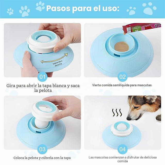 Foto 7 de 7 de Juguete para lamer Perro 2 pcs - Bola giratoria para lamer, Juguete Interactivo Perro con Ventosa, comedero…