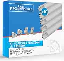 Profilo Angolare Alluminio 45° Per Strisce LED - 5 Pezzi Da 1m Con Copertura Trasparente - Foto 2