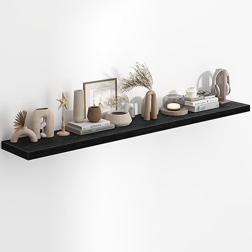 Miniatura 15 de Fun Memories Estantes flotantes de 36 x 8 pulgadas para pared, juego de 2 estantes de baño de granja, estantes de pared de madera de 36 pulgadas de