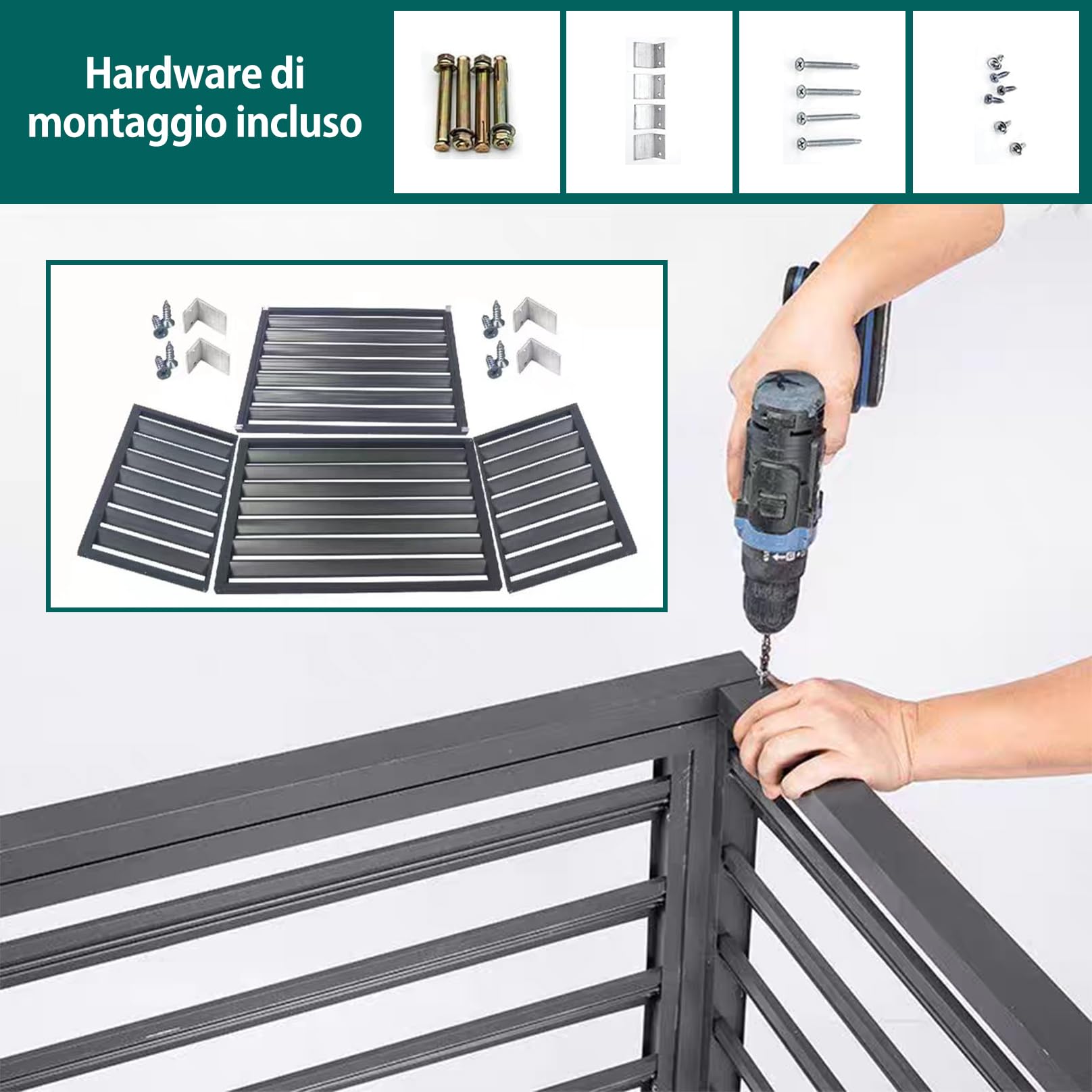 Coperture Per Climatizzatori Centrali Unità Esterne, Copertura in Alluminio, Griglia Decorativa Dell'otturatore, Dissipazione, Recinzione For La Privacy Della Lega di Alluminio 120×150×70(5P)