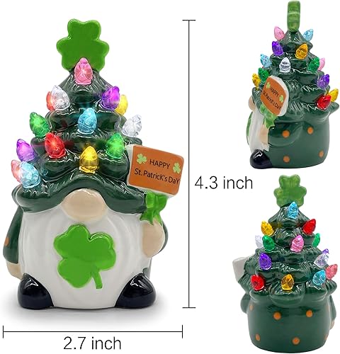 Miniatura 7 de Decoraciones del día de San Patricio, decoración del día de San Patricio, gnomos del día de San Patricio, pequeños adornos iluminados para el árbol