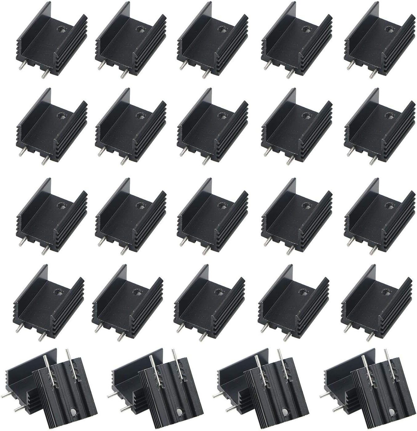 Senmod 50pcs Transistor Heatsink, 20 x 15 x 10 mm Black