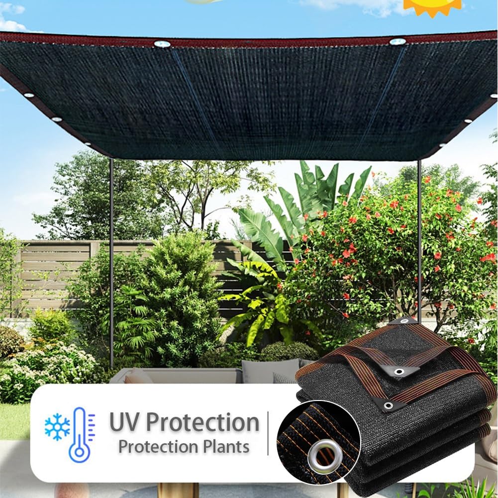 90% Malla Sombreo Negro Malla de ocultación Protección Rayos UV 40% Red de protección Solar PE para Planta Invernadero Exteriores Pérgola Piscina Engrosamiento de cifrad(90% Shade,4x15m)
