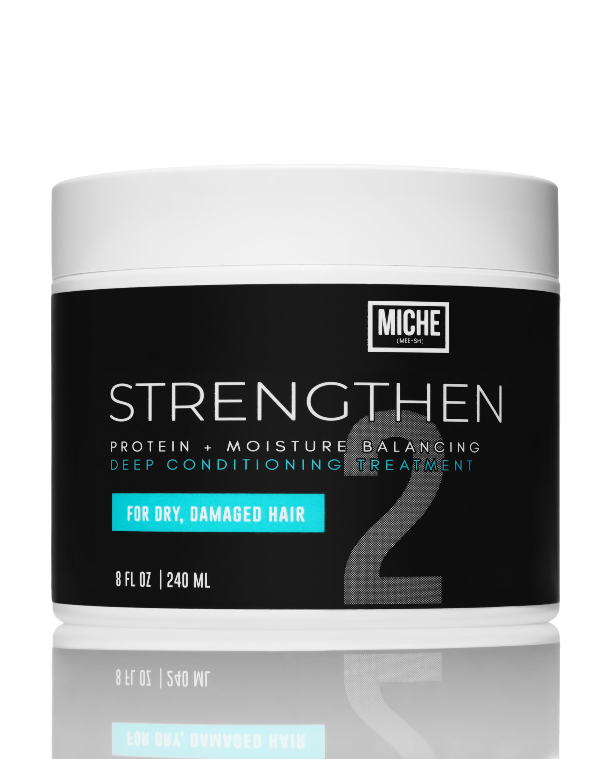 Miche Strengthen Protein - Acondicionador profundo para cabello rizado, rizado u ondulado, sin silicona ni parabenos, 237 ml