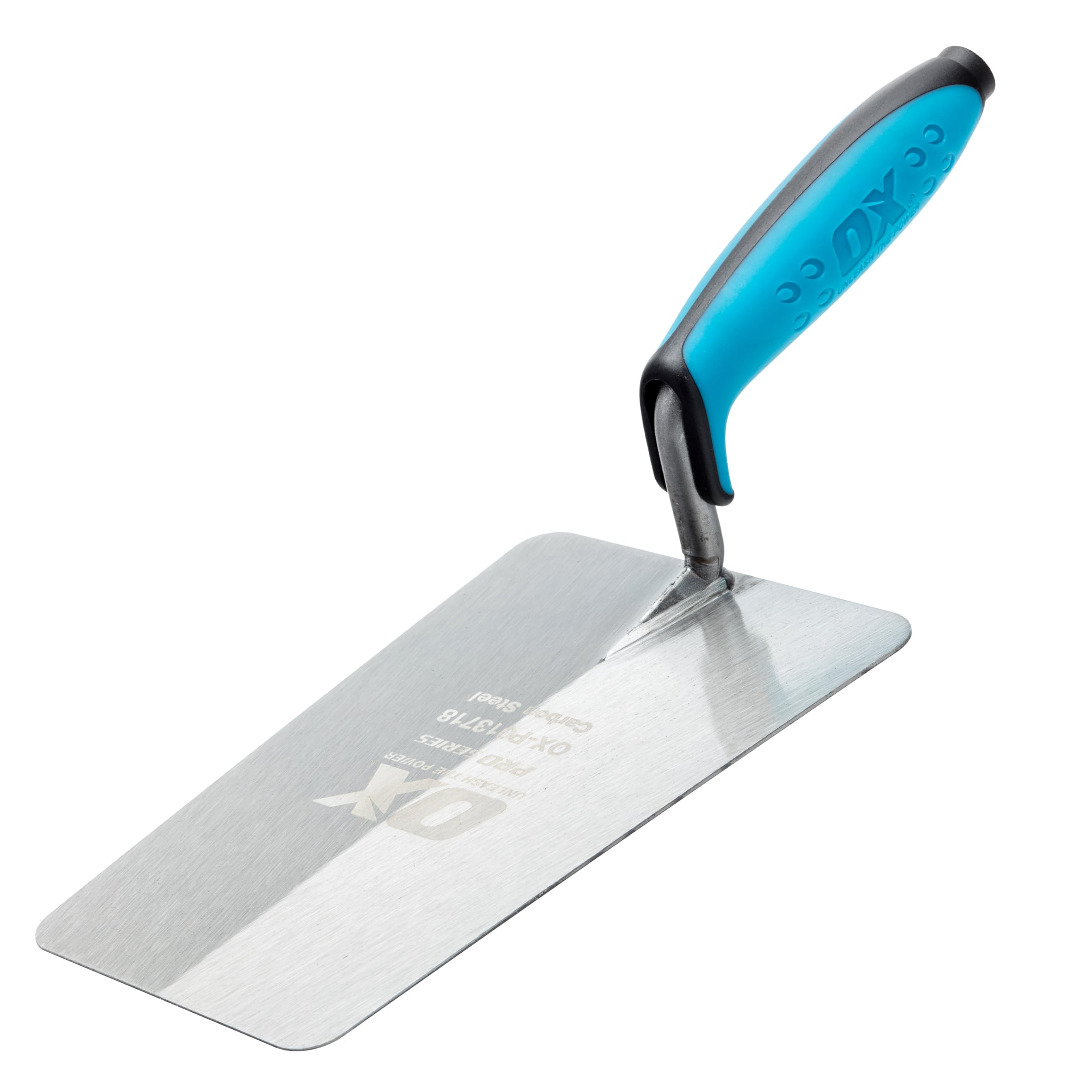 OX Pro Carbon Steel Bucket/Square Front Trowel with OX Grip - 7" / 180mm