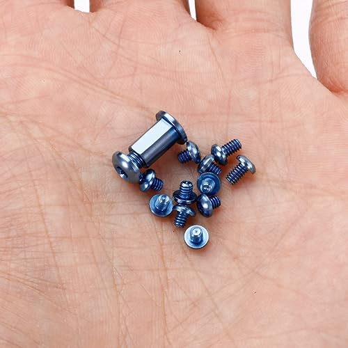 Miniatura 2 de Kit de tornillo y pivote de titanio azul de 13 piezas, perno de pulgar, clip de bolsillo de transporte profundo negro y resorte Omega para benchmade