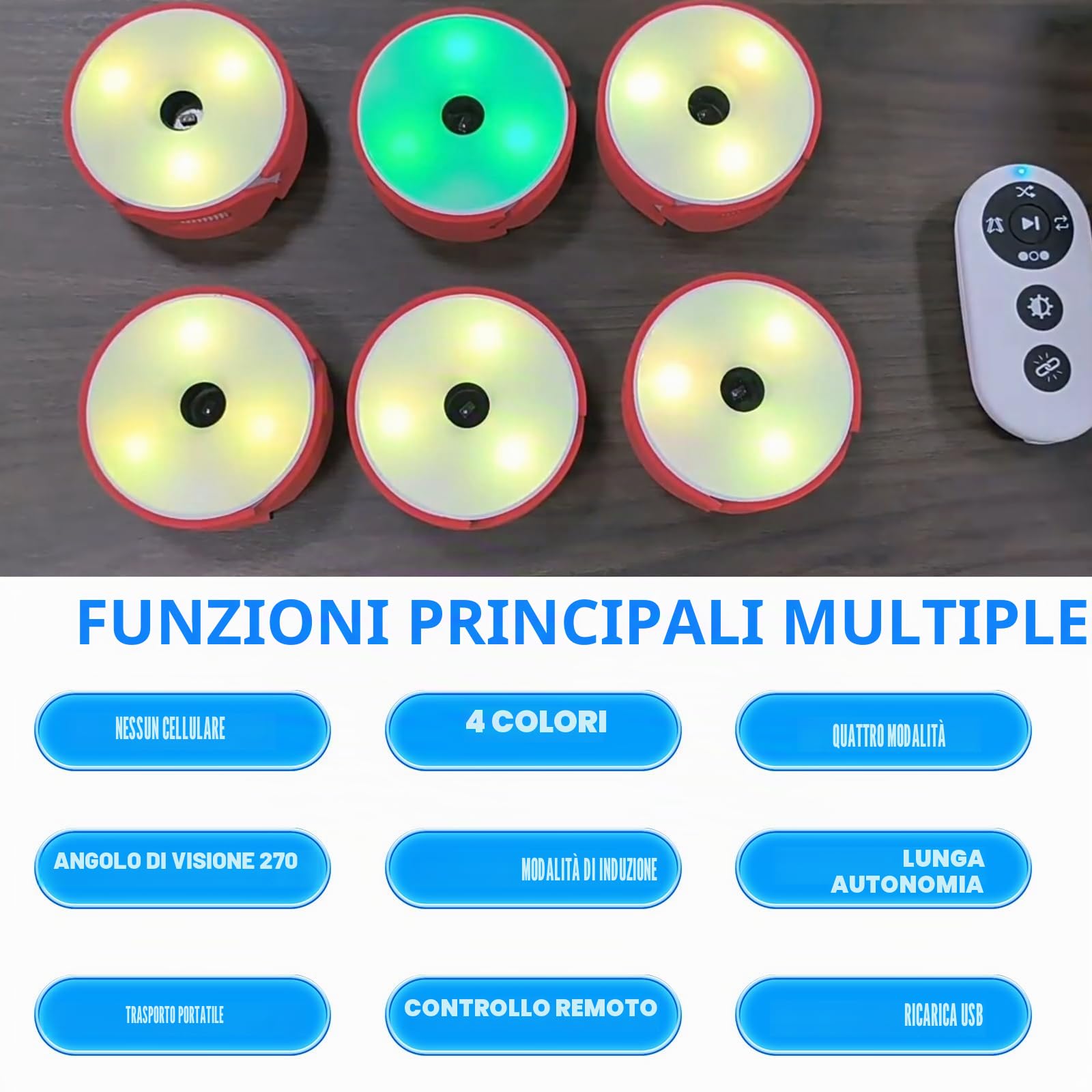 Luci per allenamento di reazione, 4 modalità, kit di allenamento per agilità sportiva, con ricarica USB, luci per allenamento di reazione sportiva, velocità per atleti, allenatori, allenatori fitness