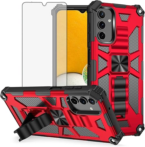 Asuwish Funda para Samsung Galaxy A14 5G con protector de pantalla de vidrio templado y accesorios para celda, soporte protector híbrido resistente