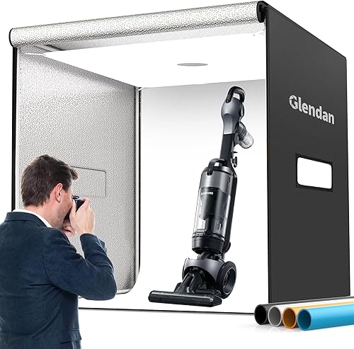 Glendan Caja de luz fotográfica de 32 x 32 pulgadas, caja de luz grande para fotos con 3 paneles de luz, 792 cuentas LED, CRI 95, kit de tienda de