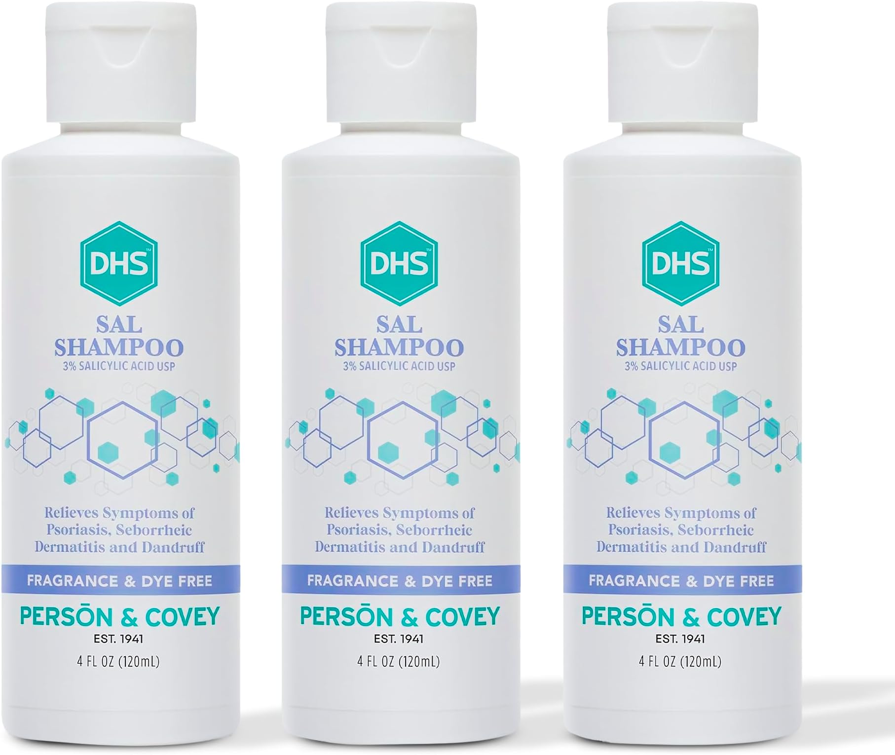 SAL Shampoo - Maximum Strength for Psoriasis, Eczema, and Dandruff/Medicated Anti-Dandruff Shampoo Reduces Oil, Treats Itchy Scalp with Salicylic Acid/PBA-free, Fragrance-free / 4oz