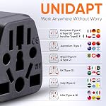 Unidapt US Canada Adaptateur de prise de voyage EU/UK/AU/in/CN/JP/Asie/Italie/Brésil USA Type B, Unidapt Dépositaires USA Bouchon mural du Canada, EU à US Adaptateur de voyage et convertisseur, chargeur mural de sortie de puissance (1)