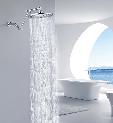 Vista 36 de BRIGHT SHOWERS Extensor de brazo de ducha de latón para lluvia y cabezal de ducha de mano, brazo de extensión universal de 5 pulgadas, altura y Cromo