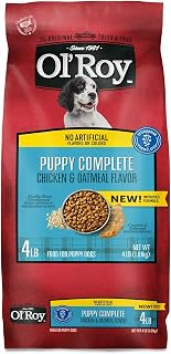 Ol's Roys Puppy Dry Dog Food 3 Bags of 4 lb Bag, Vet Formulated, Chicken Flavor, DHA for Brain Development, Antioxidants and Vitamins for Immune Health, Crunchy Kibble, Complete Nutrition