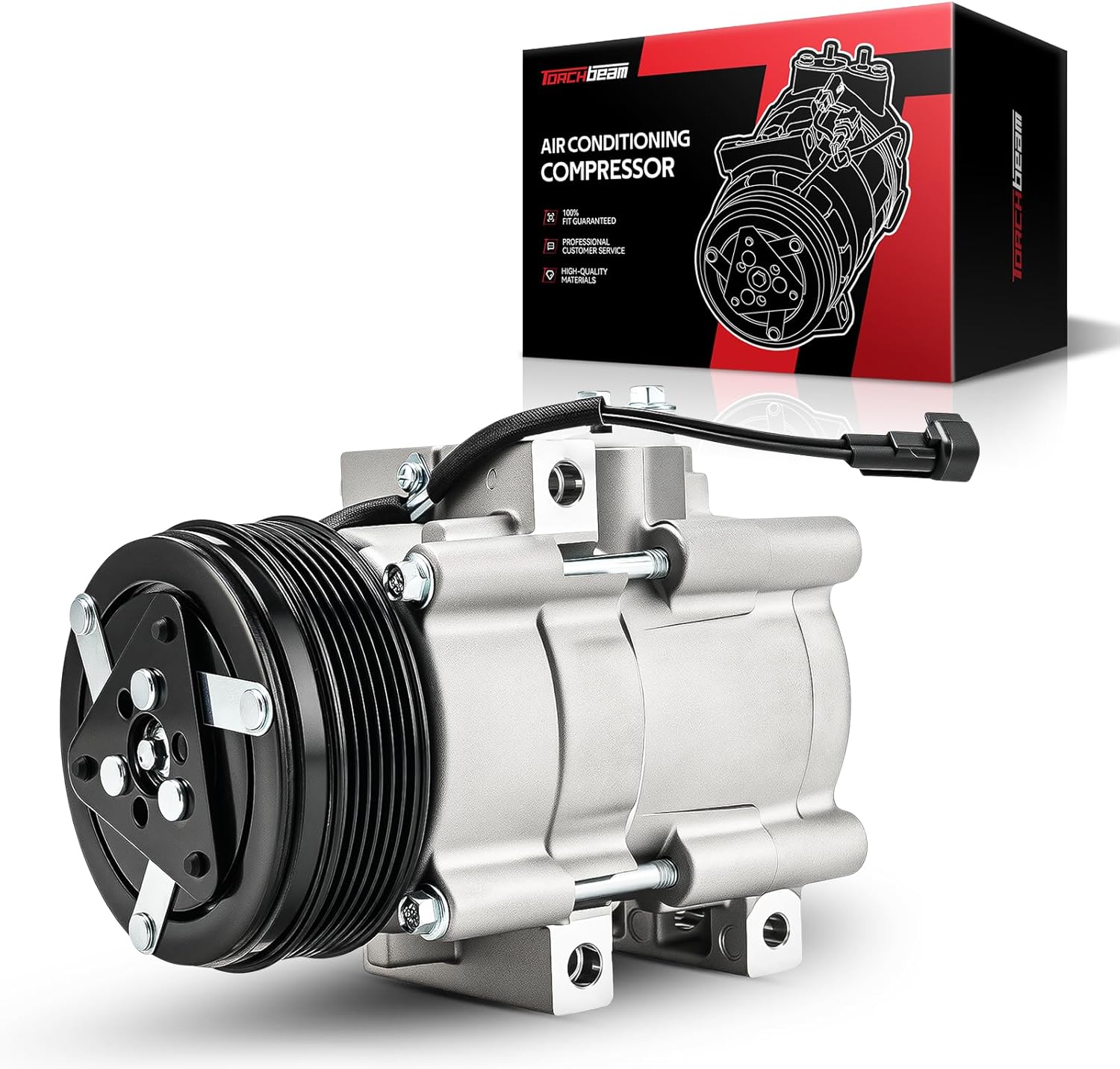 Torchbeam AC Compressor with Clutch Fit for Mercury Grand Marquis 2006-2011 4.6L, for Ford Crown Victoria 2006-2011, for Lincoln Town Car 2006-2011, OE: 68185, 8L2Z19703C