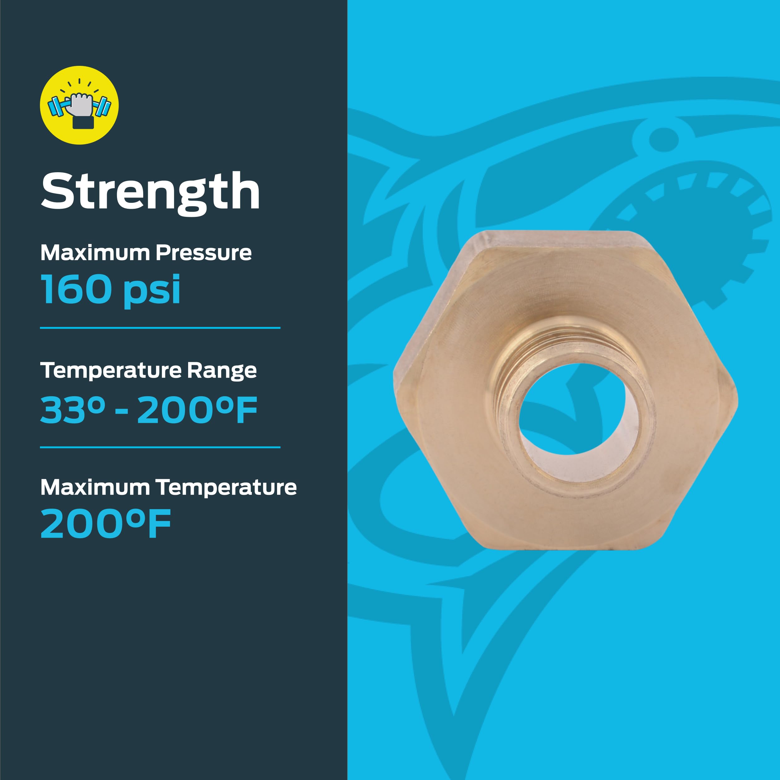 SharkBite 1/2 Inch Crimp Female Adapter, Pack of 10, Brass Plumbing Fitting, PEX Pipe, Copper, UC072LFA10