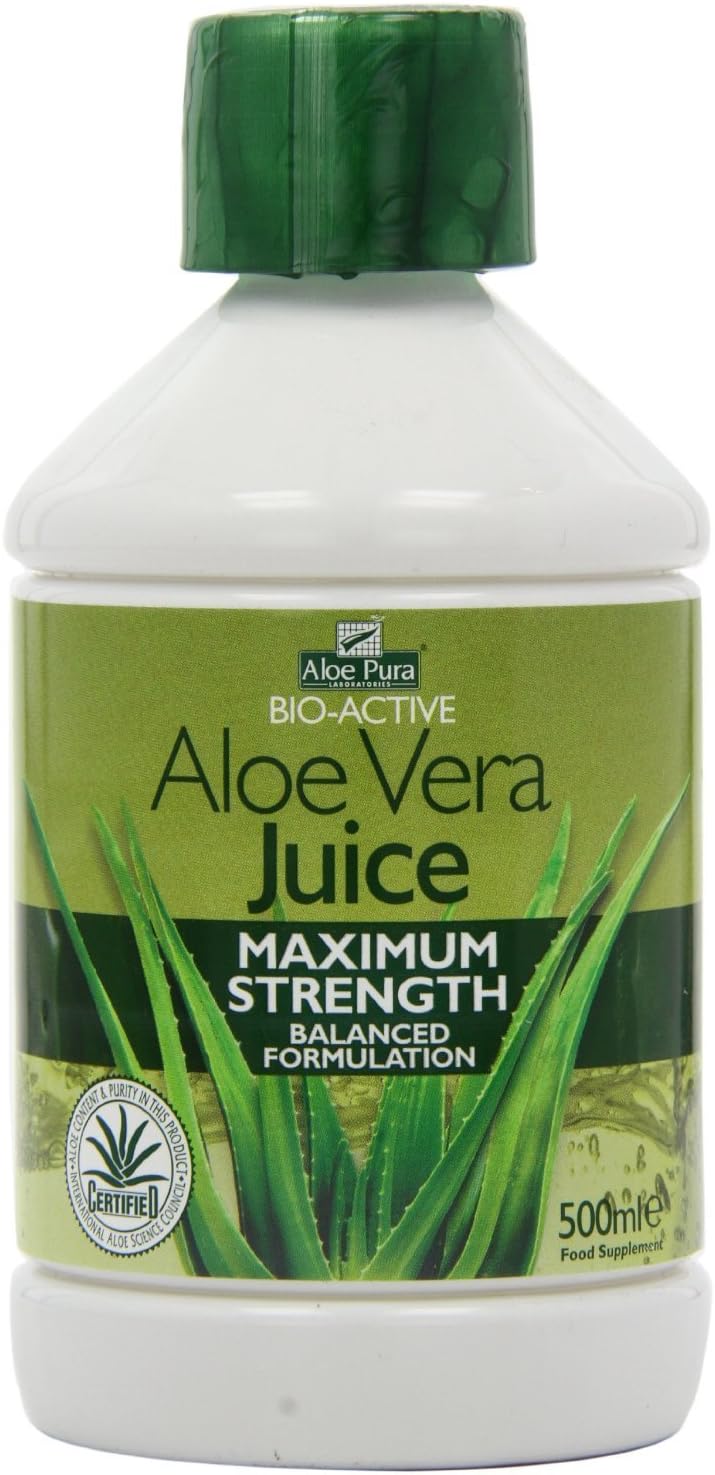 Optima Health Aloe Pura Aloe Vera Juice Maximum Strength 500ml (Pack of 2)