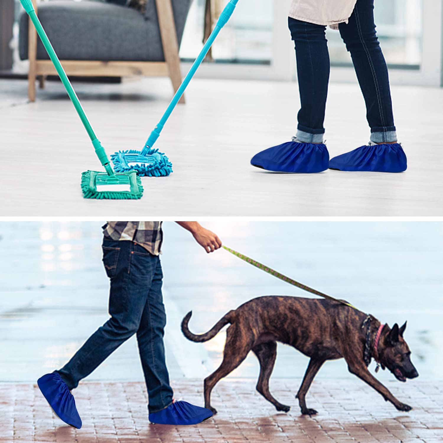 2 Paires Surchaussures Lavables Réutilisables - Couvre-Chaussures Imperméables Anti-Poussière Pour Maison Et Extérieur