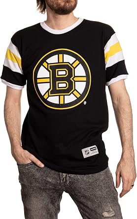 Calhoun NHL Surf & Skate Mens Shoulder Stripe Varsity Inset Sleeve Retro Style T-Shirt The Coastal Collection