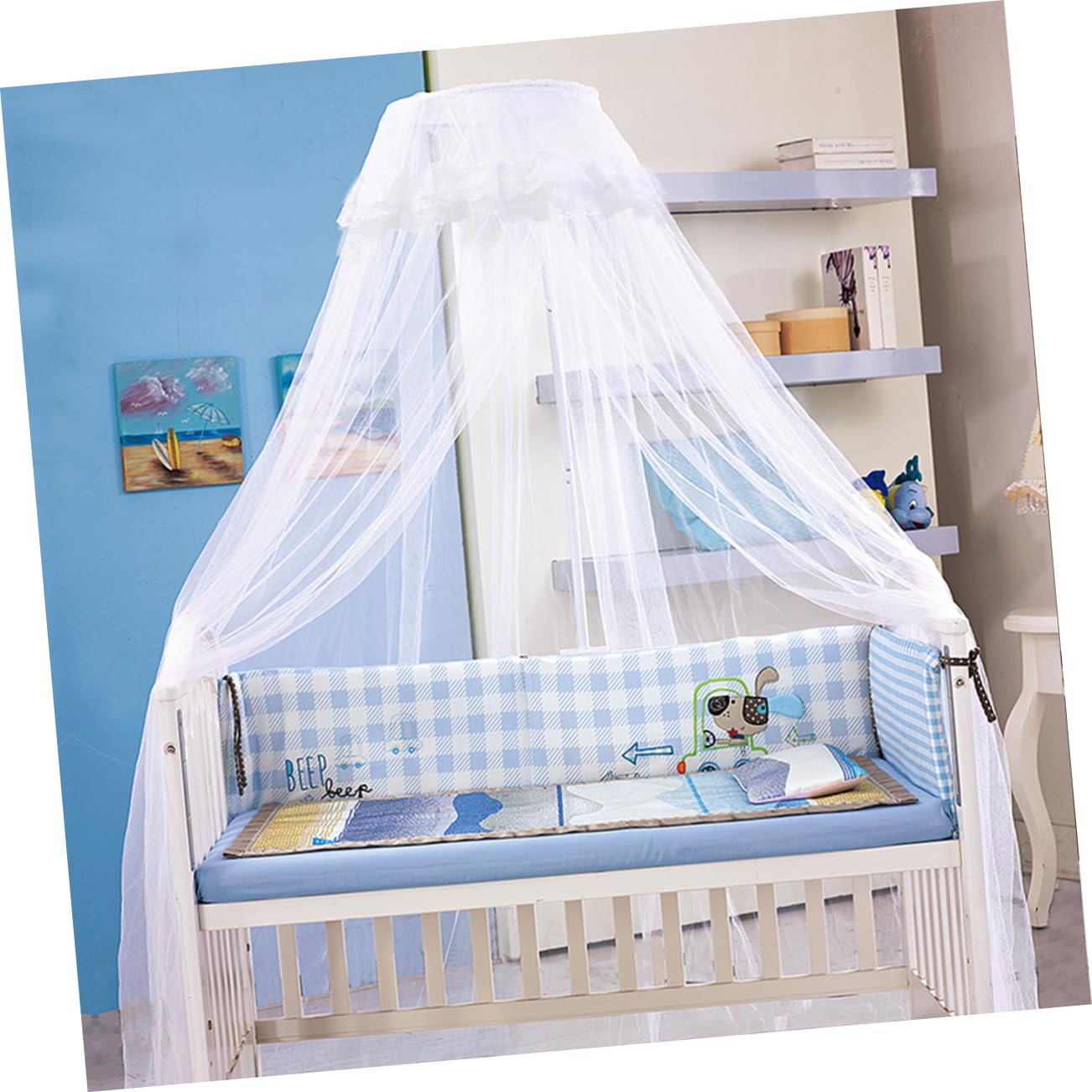 Amazon.co.jp: Alasum 1セットベビーベッドキャノピー 蚊帳付き 通気性