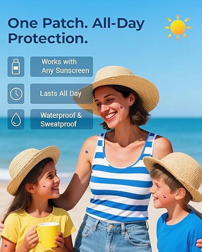 Miniatura 6 de 80 calcomanías UV para protector solar, calcomanías de protección solar, recordatorio de volver a aplicar, saber cuándo volver a aplicar protector